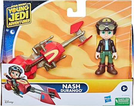 STAR WARS: Young Jedi Adventures Nash Durango Figure & Speeder Bike, 4-Inch Scale Action Figures & Vehicles, Toys, Preschool Toys for 3 Year Old Boys & Girls