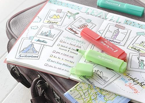 Miniatura 2 de Faber-Castell 254625  Set de resaltadores TL 46, 4 unidades, colores pastel, con punta cincel duradera, ancho de línea 0.039-0.197 in