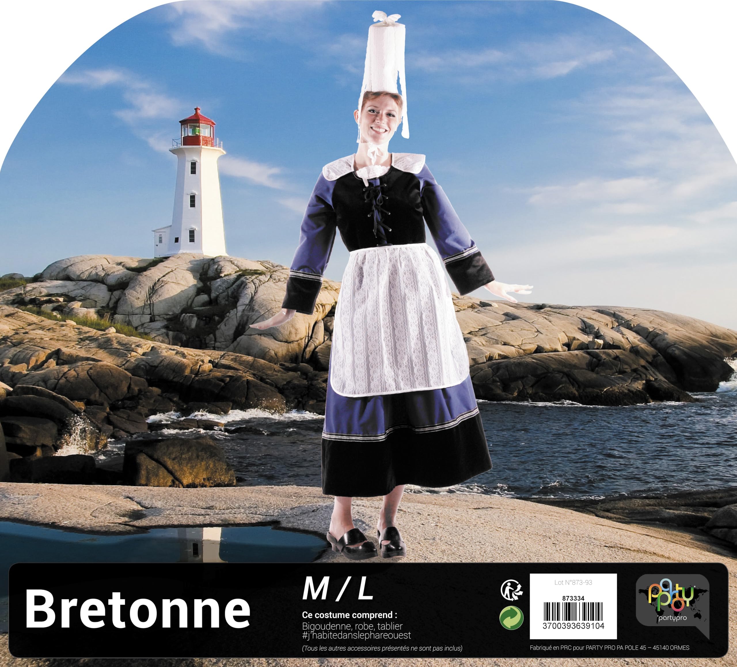 Party Pro Costume de Bigoudenne Bretonne Taille : M - 38/40