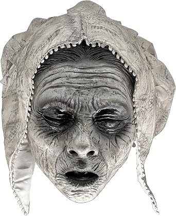 Latex Ghost Maid Sister Spirit Witch Zombie Bridal Mask For Halloween Makeup Prom Costume Accessories LARP