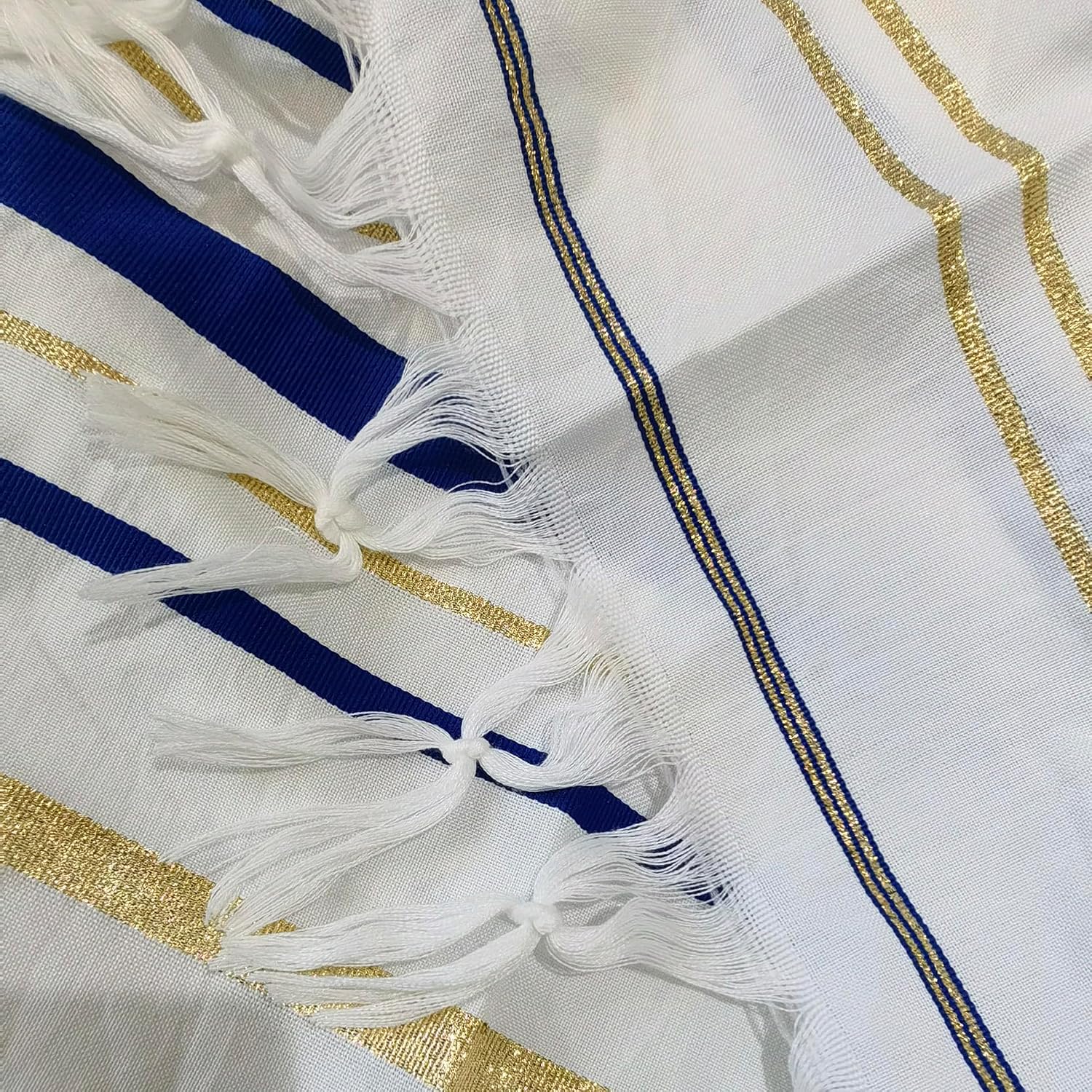 blue men's prayer shawl Christian prayer scarf jewish tzitzit tallit cloth rainbow jerusalem clothes Israel design