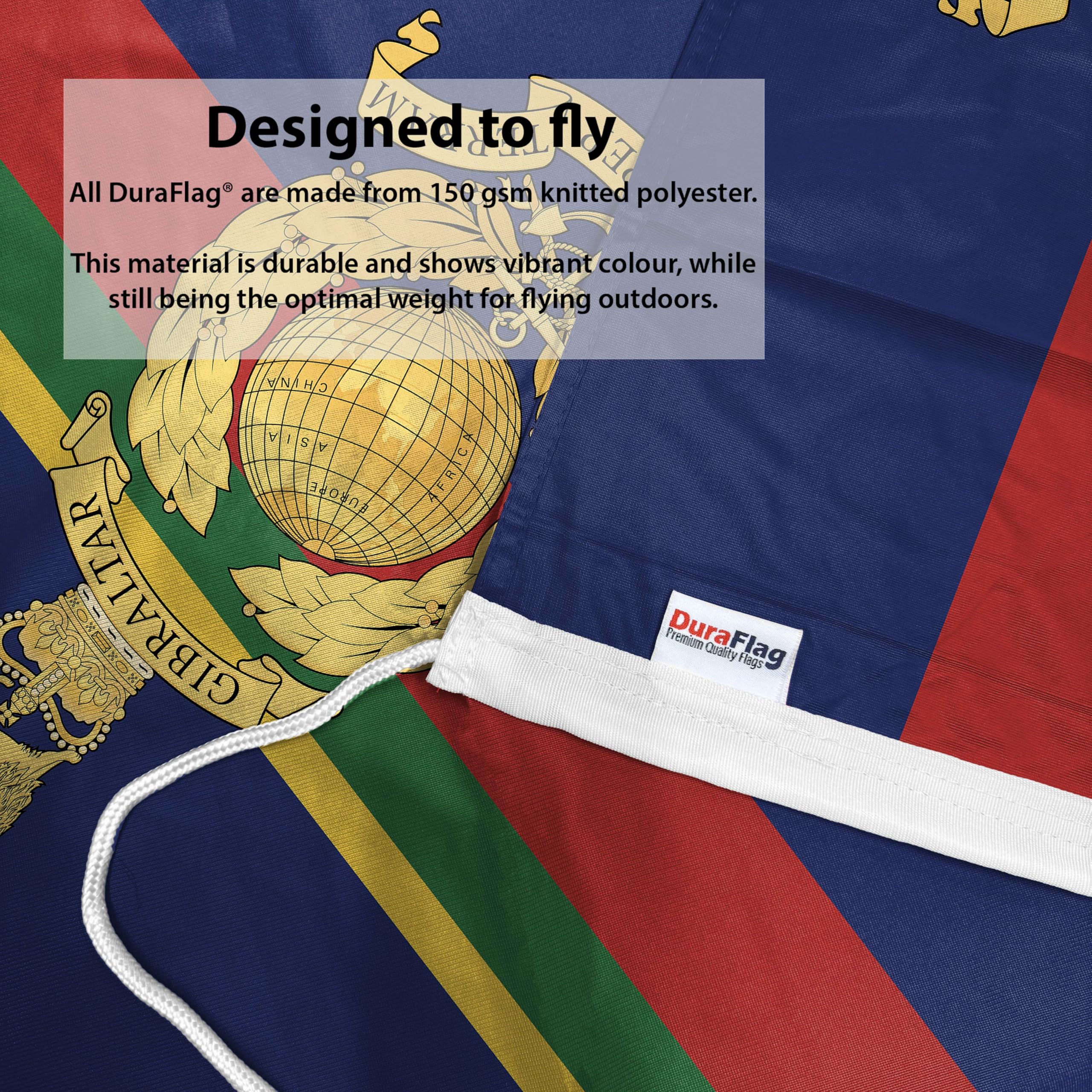 DuraFlag Royal Marines (RM) 3ft x 2ft Flag Premium Quality With Rope & Toggle Reinforced Stitching 90cm x 60cm British Armed Forces Corps Flag Heavy Duty Polyester Weatherproof Fade Resistant - Image 3