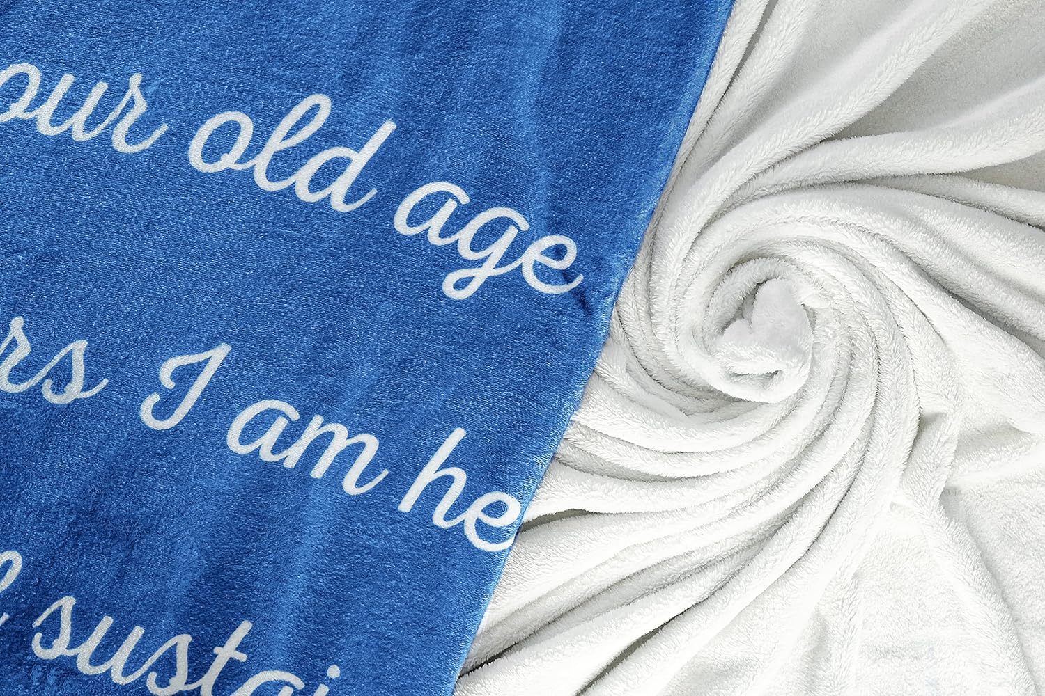 Scripture Blanket with Bible Verse from Isaiah 46:4 - Blue Luxuriously Soft 50"x65" Inspirational Throw Blanket - Lightweight Flannel Fleece Blanket - Image 5