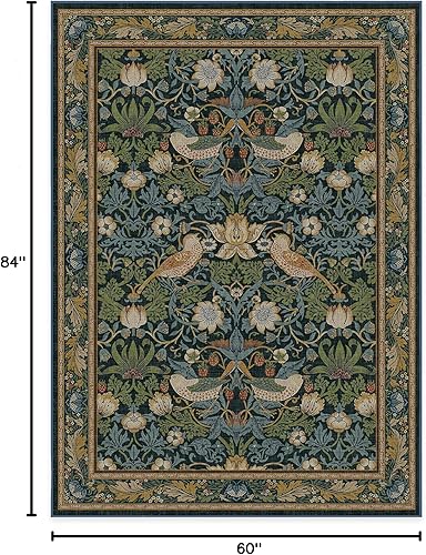 Vista 106 de RUGGABLE x Morris & Co Tapete prémium de pasillo lavable, para pasillo, cocina, entrada, sala de estar, dormitorio u oficina, con base Madreselva