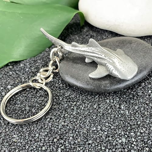 Miniatura 4 de Llavero de tiburón ballena para hombres y mujeres, llavero de tiburón ballena, regalos para amantes de los tiburones, llavero de peltre realista,