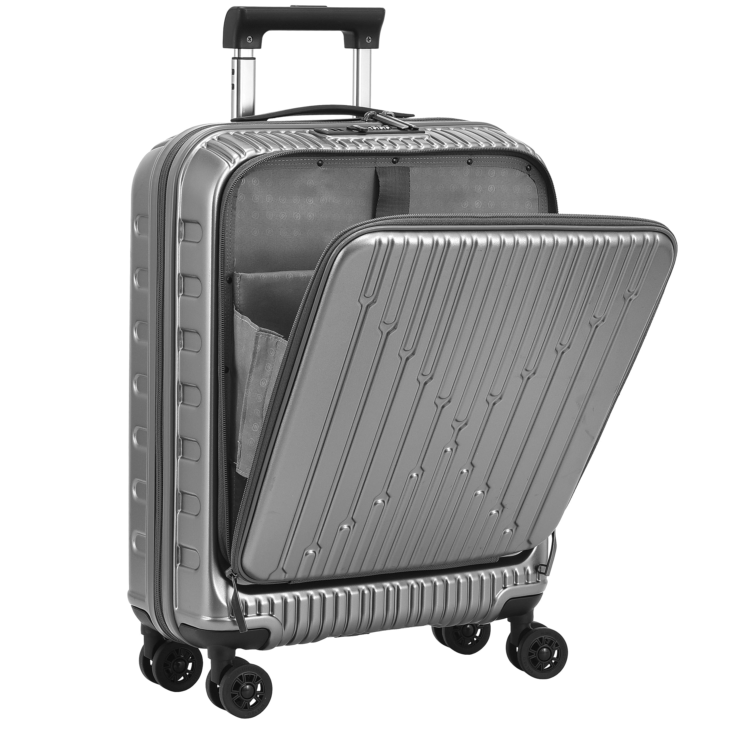 TydeCkare 20 Inch Carry On Luggage Aluminum with Front Ziiper Pocket