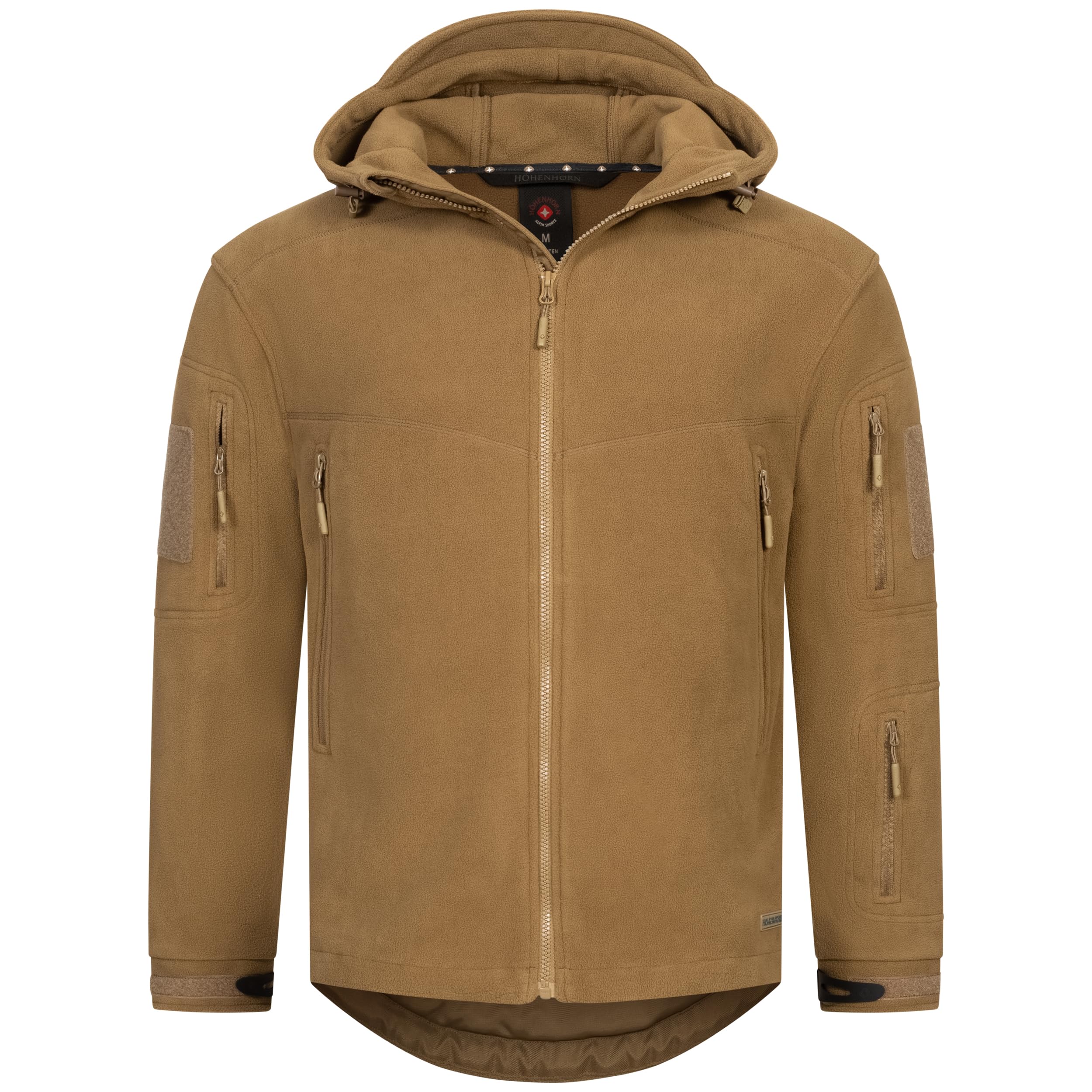 Höhenhorn Biferten Veste en polaire militaire pour homme Veste coupe-vent d'extérieur avec capuche