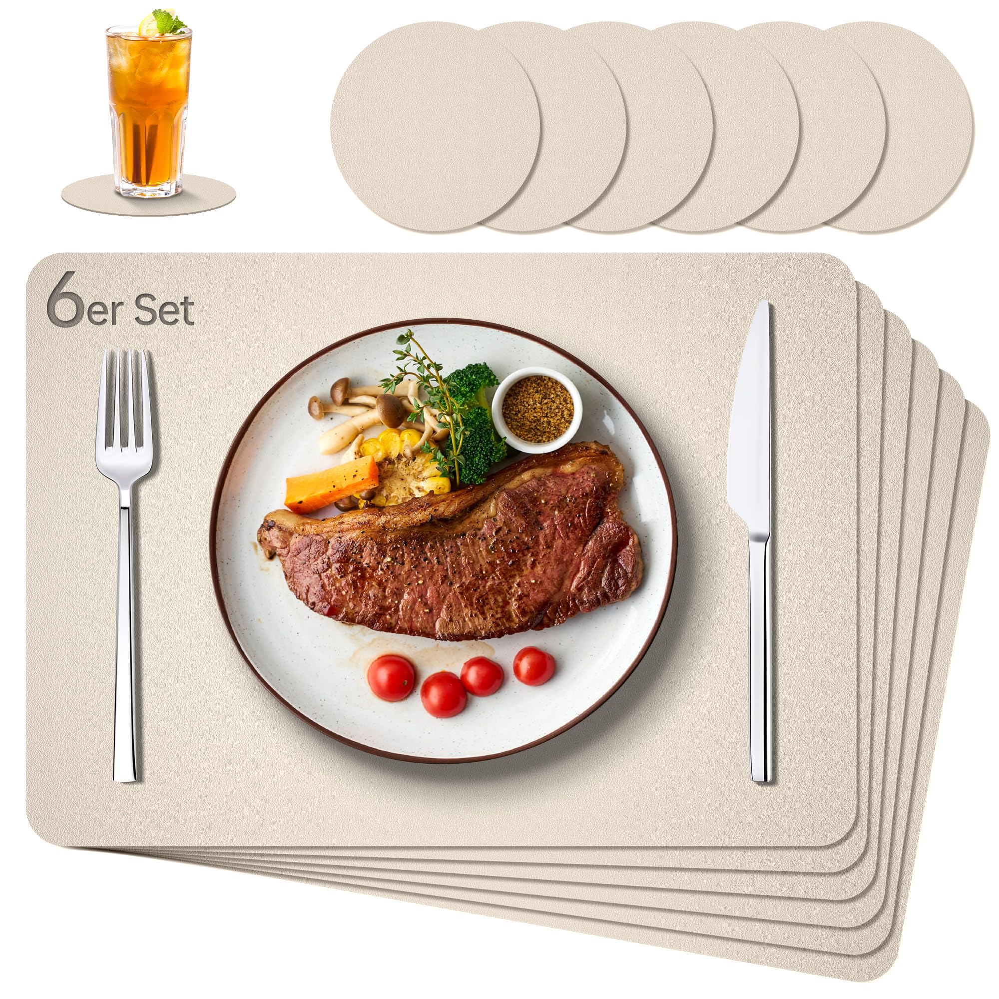IKWOLETI Placemats Afwasbaar van Kunstleer - Duurzaam en Waterdicht Tafelmat - Dubbelzijdig, Milieuvriendelijk, Geschikt voor Thuis en Kantoor, Set van 6, Marineblauw IKWOLETI Placemats Afwasbaar van Kunstleer - Duurzaam en Waterdicht Tafelmat - Dubbelzijdig, Milieuvriendelijk, Geschikt voor Thuis en Kantoor, Set van 6, Marineblauw