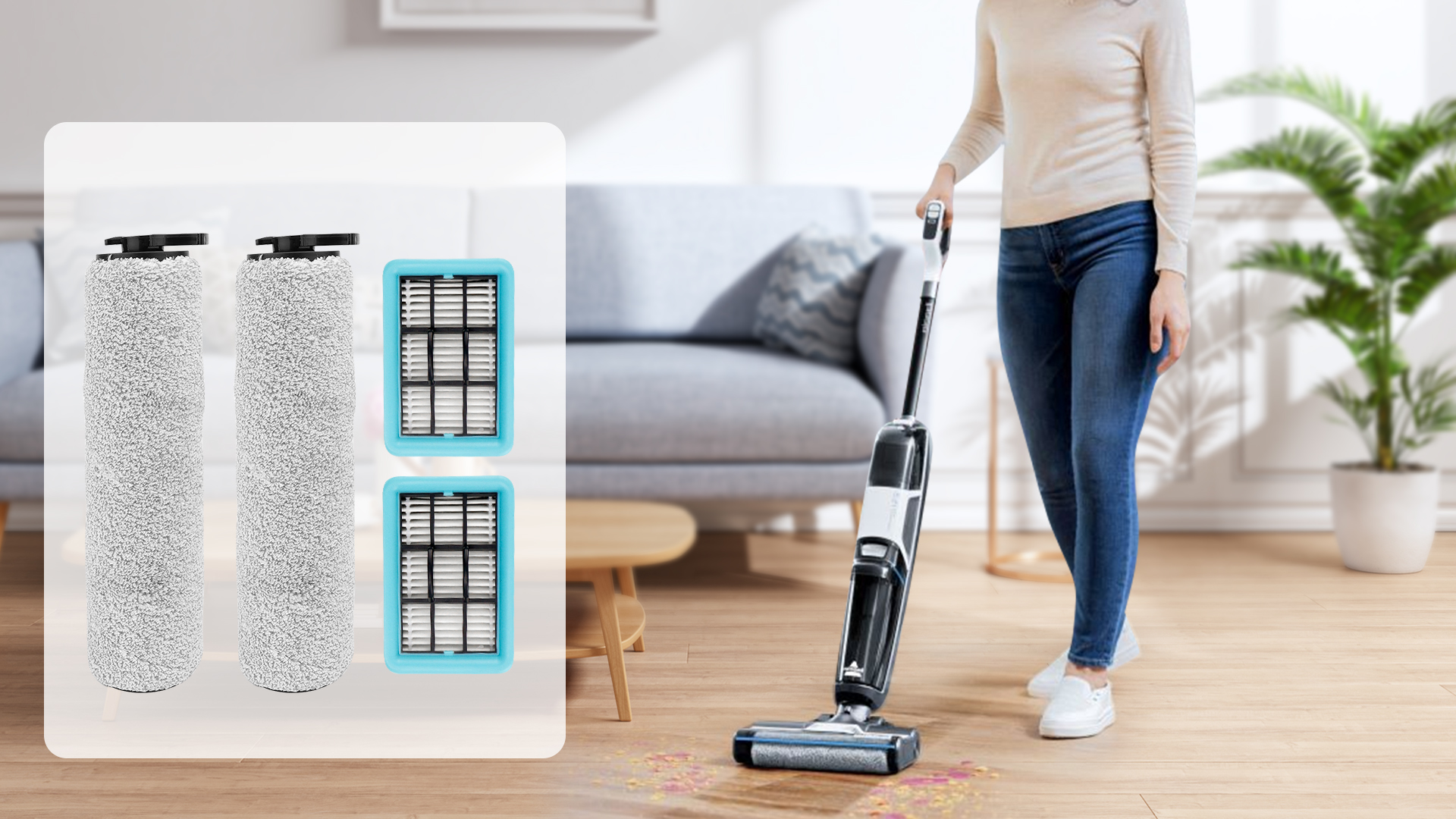 Spazzola Lavapavimenti Durashmall Per Bissell CrossWave HF2 3845N 3831 Parti Di Lavapavimenti Bissel