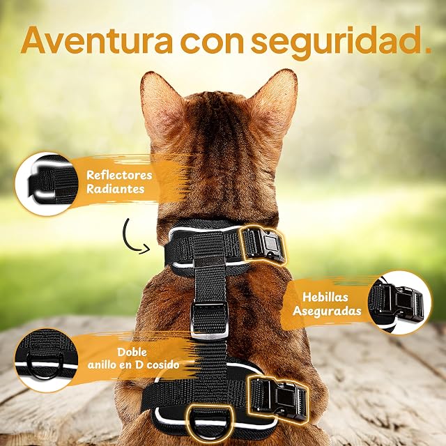 Foto 4 de 6 de Tierhood Arnes para Gatos - Arnes Gatos antiescape - Correa con arnes para