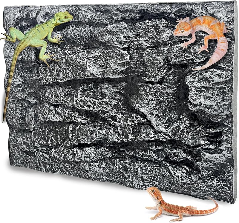 Fundo 3D para Aquário e Terrário em PU com Textura de Rocha Sysmashing Cinza 60,0 x 45,0 cm