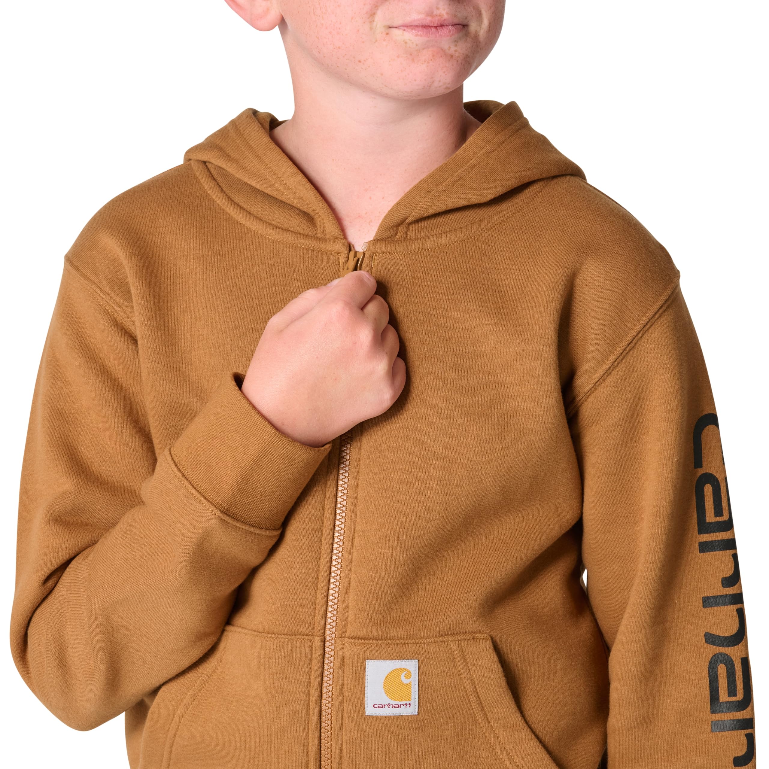 Carhartt Long-Sleeve Full-Zip Hooded Sweatshirt Hoodie Felpa con Cappuccio Bambino