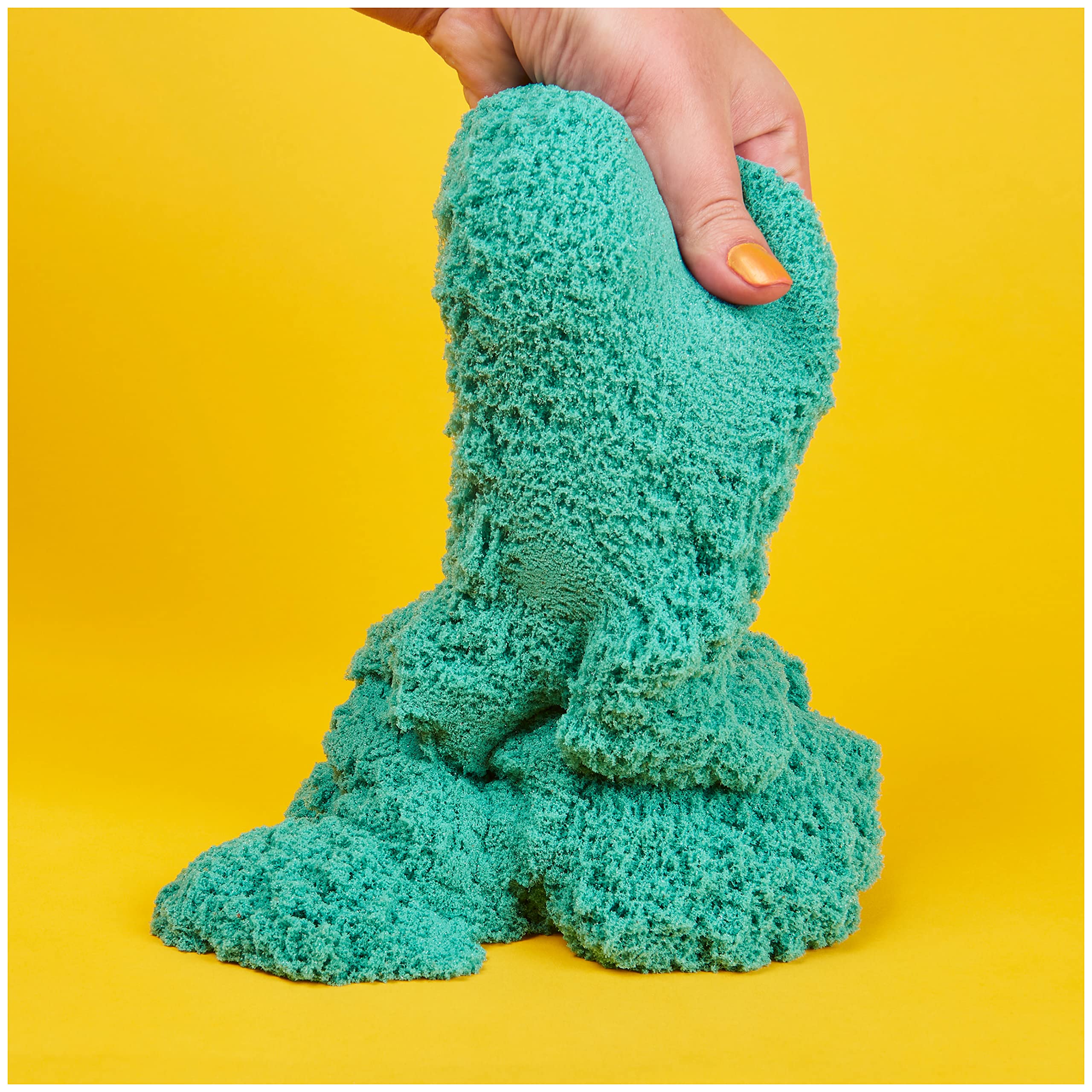 Kinetic Sand Meerjungfrauen Koffer - mit 1 kg original kinetischem Sand aus Schweden in 3 Farben & Schimmersand Petrol, 907 g - blaugrüner Glitzersand für Indoor-Sandspiel aus Schweden, ab 3 Jahren
