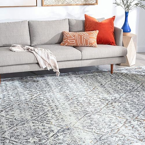 Aliyah Gray - Alfombra de área de 5 x 7, 5 x 7, alfombra para sala de estar, comedor, dormitorio, alfombra de cocina o entrada, alfombras para sala
