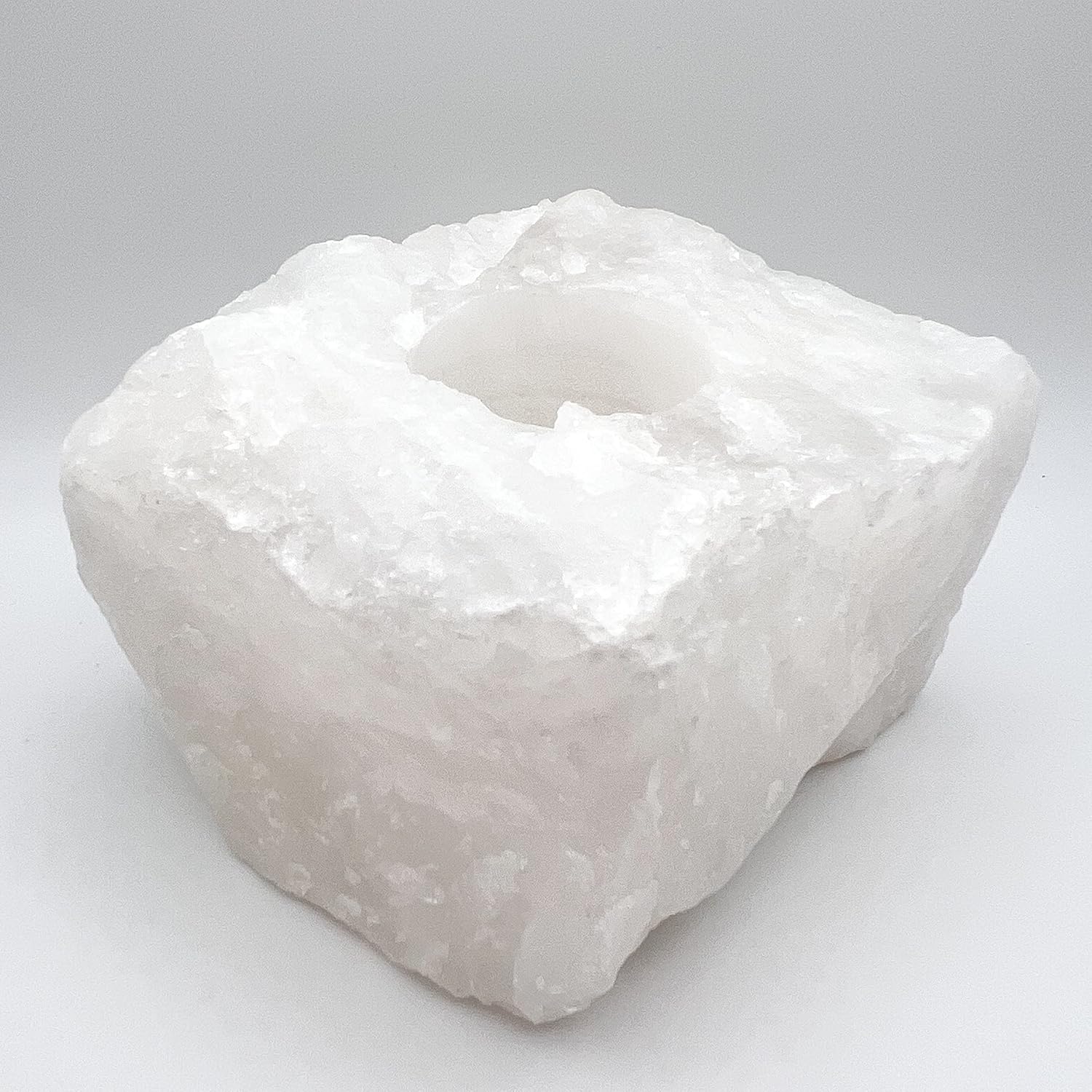 SEEK Natural Raw Cut Clear Quartz Candle Holder from Brazil