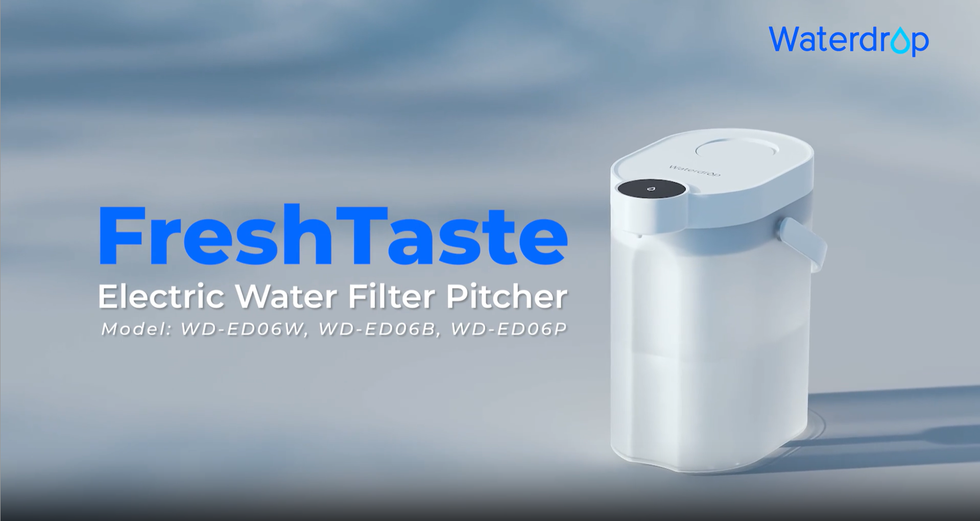 Waterdrop TDS-reductie oplaadbare waterfilterdispenser, WD-ED25TW 3,5 l 5-traps behouden belangrijke mineralen, verbetert onmiddellijk de smaak, draagbaar aanrecht waterfiltratiesysteem met 1
