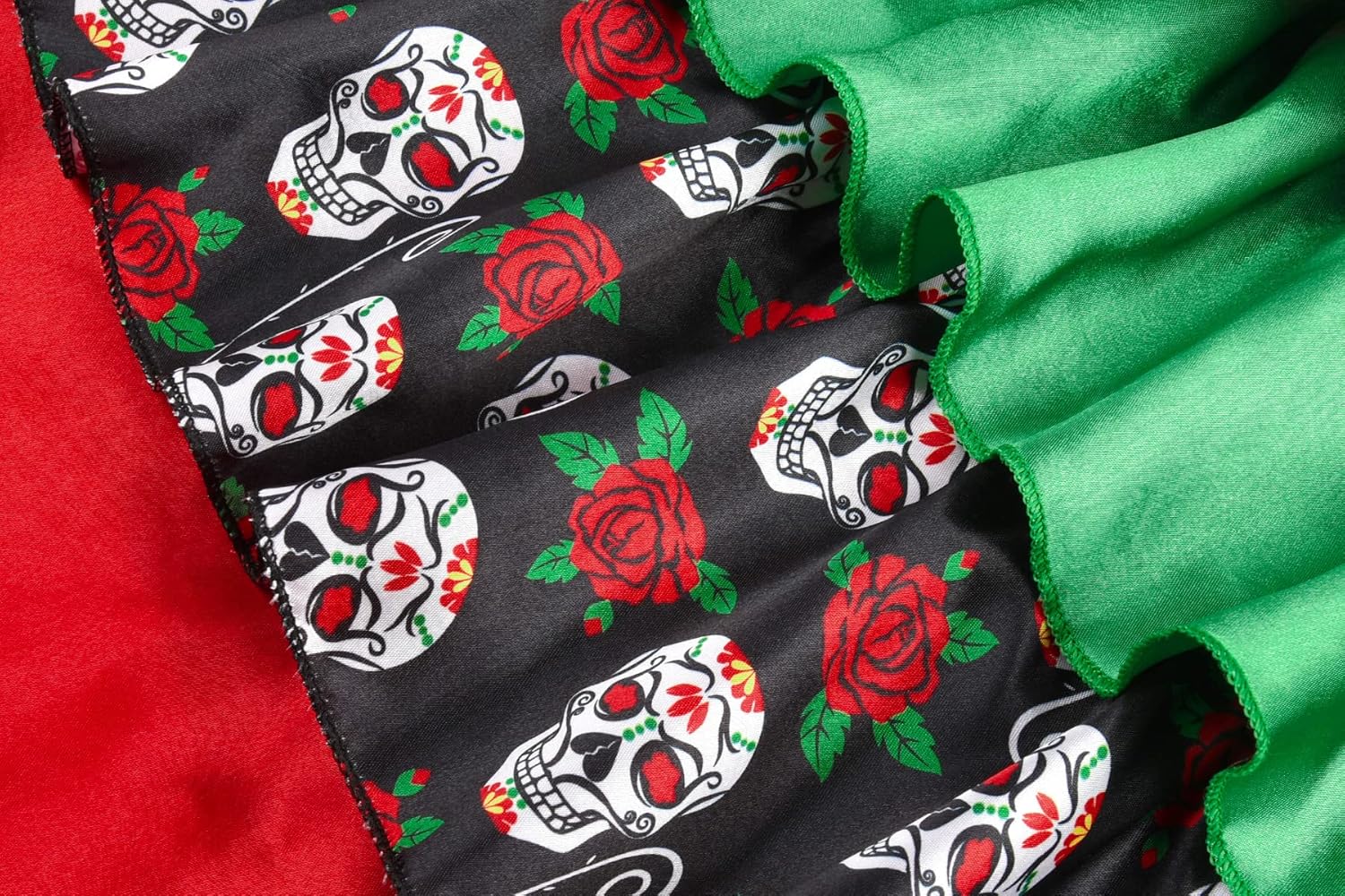 ReliBeauty Kids Day of The Dead Costume for Girls Sugar Skull costume with Flower Headband - Image 5