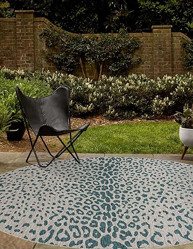 Vista 46 de Unique Loom Outdoor Safari Collection - Alfombra Samburu (10 pies cuadrados, natural/marrón claro)