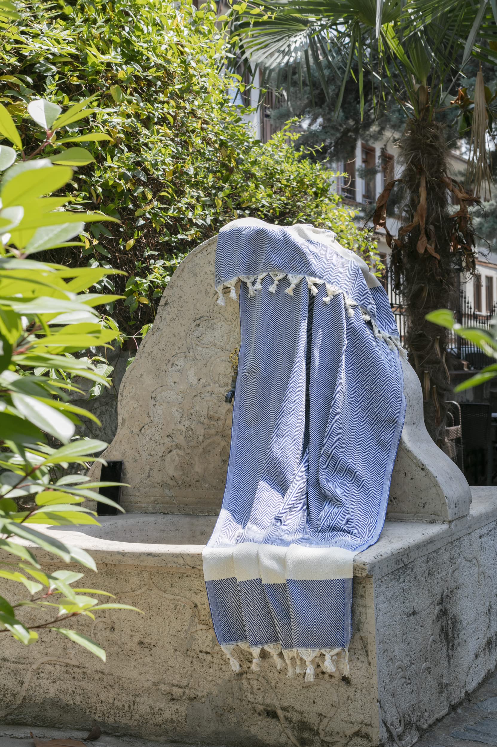 Cottonna Manta De Playa De Gran Tamaño 100% Algodón Turco De Lujo, 80 X 80 Pulgadas, Parte Delantera Peshtemal Con Bucle De Rizo En La Espalda, Manta De Felpa, Manta De