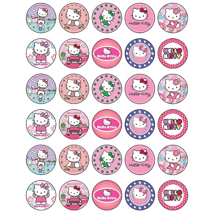 Buy 30 x Edible Cupcake Toppers Themed of Hello Kitty Party Collection
