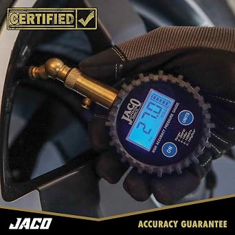 مقياس ضغط الإطارات الرقمية من JACO Elite - الدقة الاحترافية - 100 رطل لكل بوصة مربعة