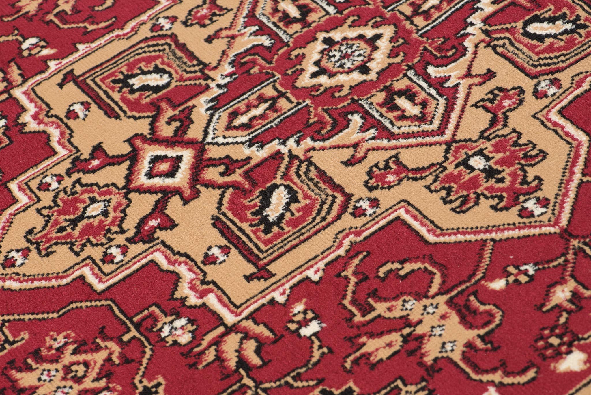 Carpeto Rugs Teppich Orientalisch Rot Klassisch Muster Kurzflor Öko-Tex Wohnzimmer 200 x 300 cm