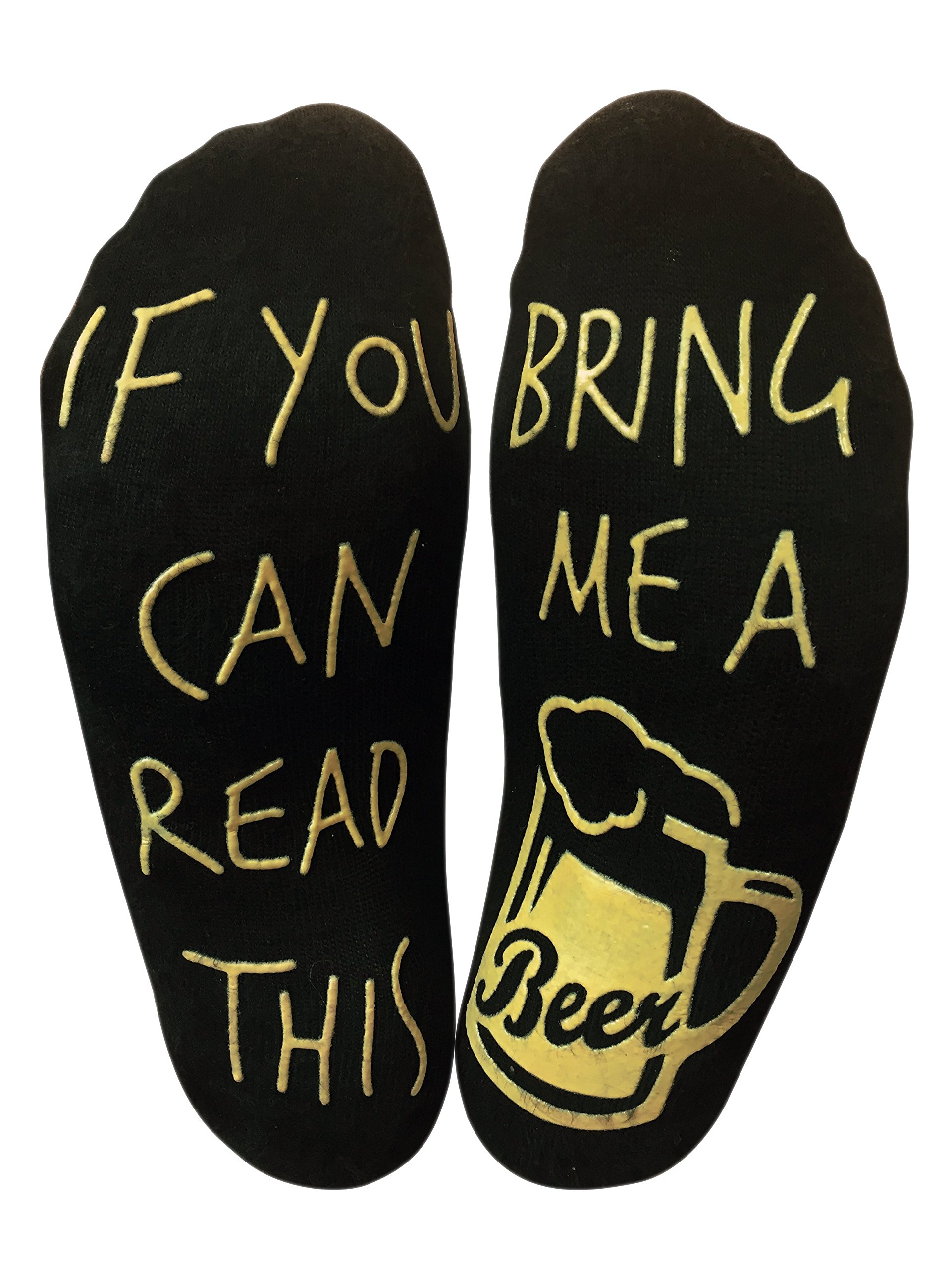 bring me socks"If you can read this bring me a beer" Funny Novelty Socks - Perfect for a Beer Lover