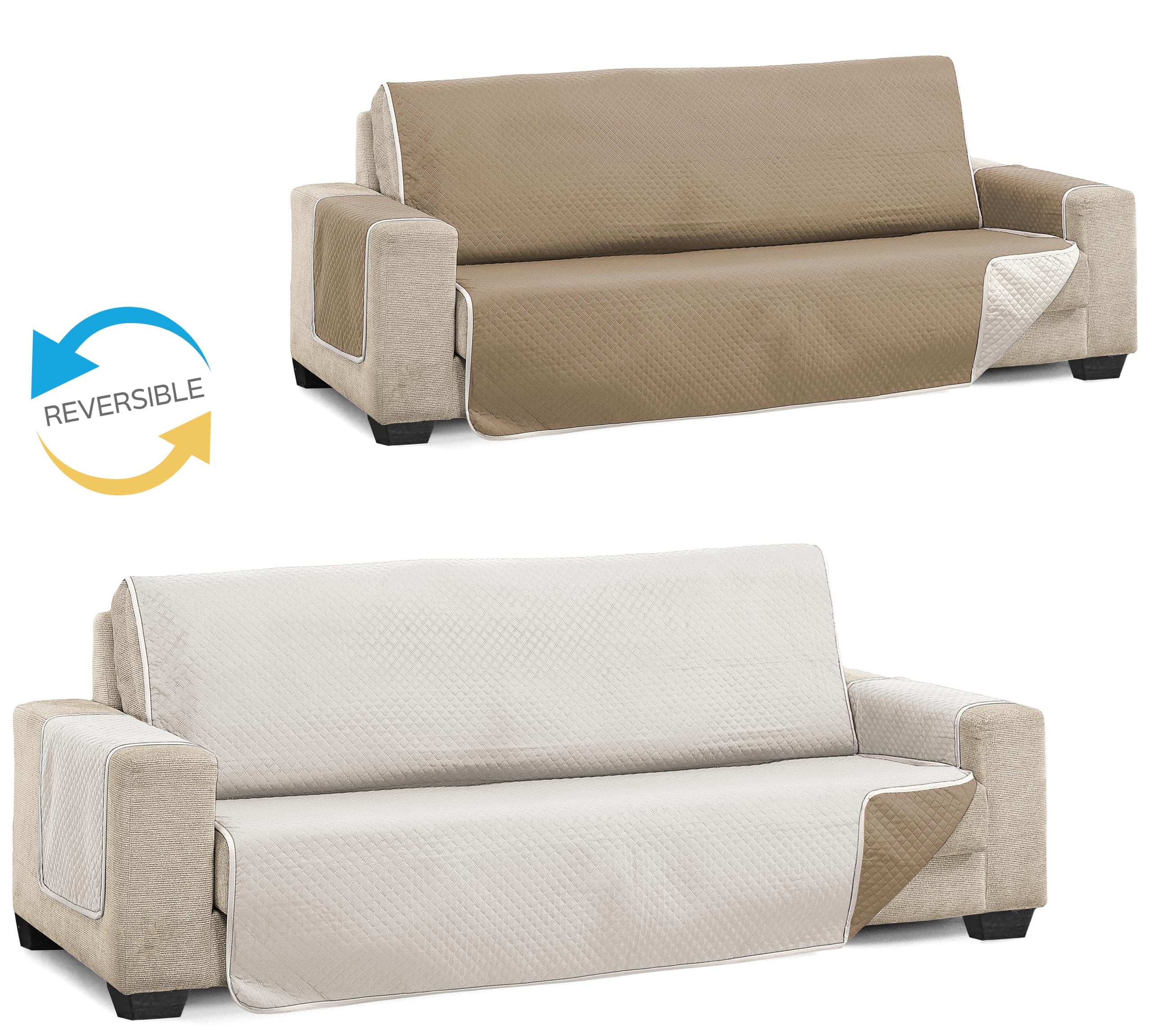 Martina Home Diament 4-osobowa narzuta na sofę XL len/SKÓRA