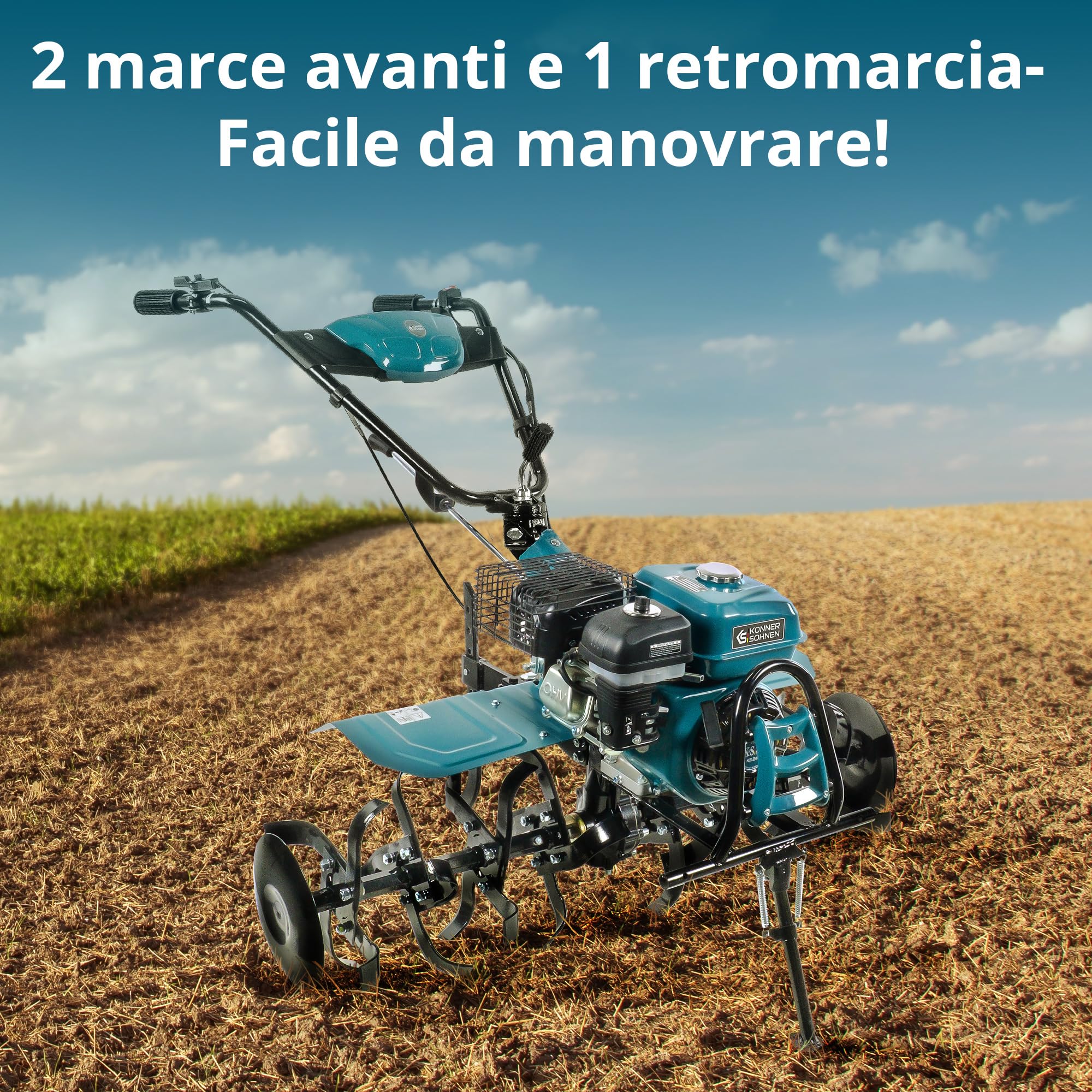 Könner&Söhnen KS 7HP-1050G Motozappa a benzina 7 CV, 108cm, per orto