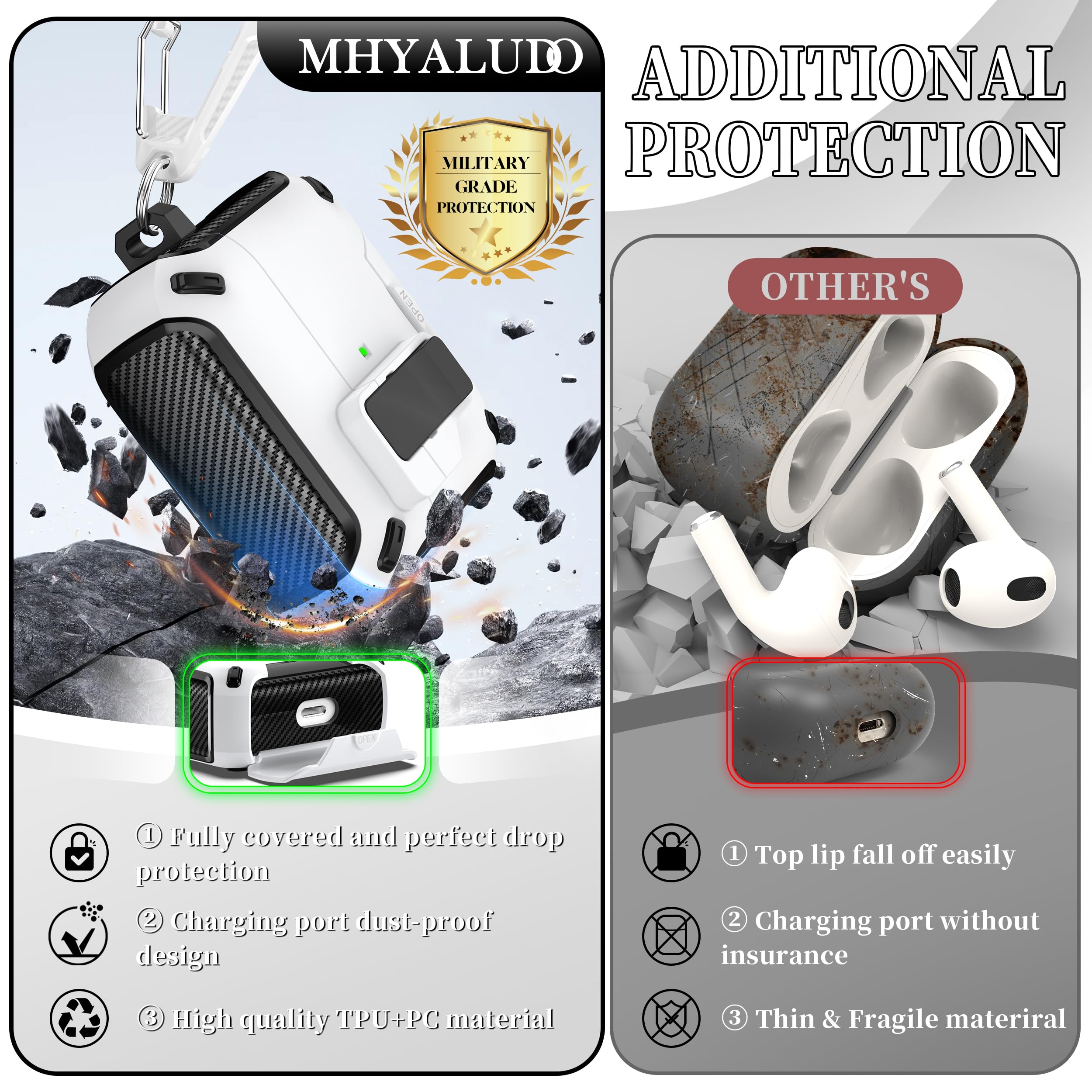 Amazon | MHYALUDO AirPods 第3世代用ケースカバー、Magsafe対応