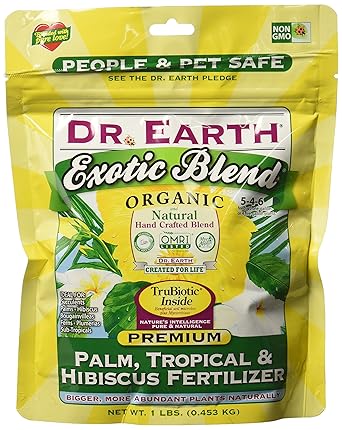 Dr. Earth 75064 1 lb 5-4-6 MINIS Exotic Blend Palm, Tropical and Hibiscus Fertilizer