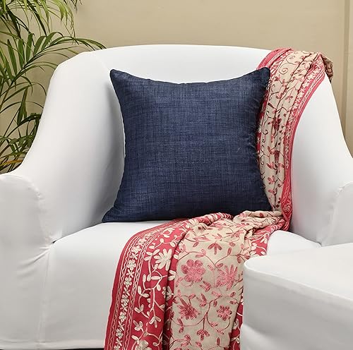 SCARLETT LINENS Juego de 2 almohadas decorativas para sofá cama, almohadas decorativas de sala de estar, almohadas rústicas, fundas de almohada