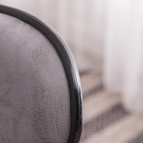 Miniatura 7 de Roundhill Furniture Masaccio Weathered Grey Airlift - Taburete giratorio ajustable con base cromada, juego de 2