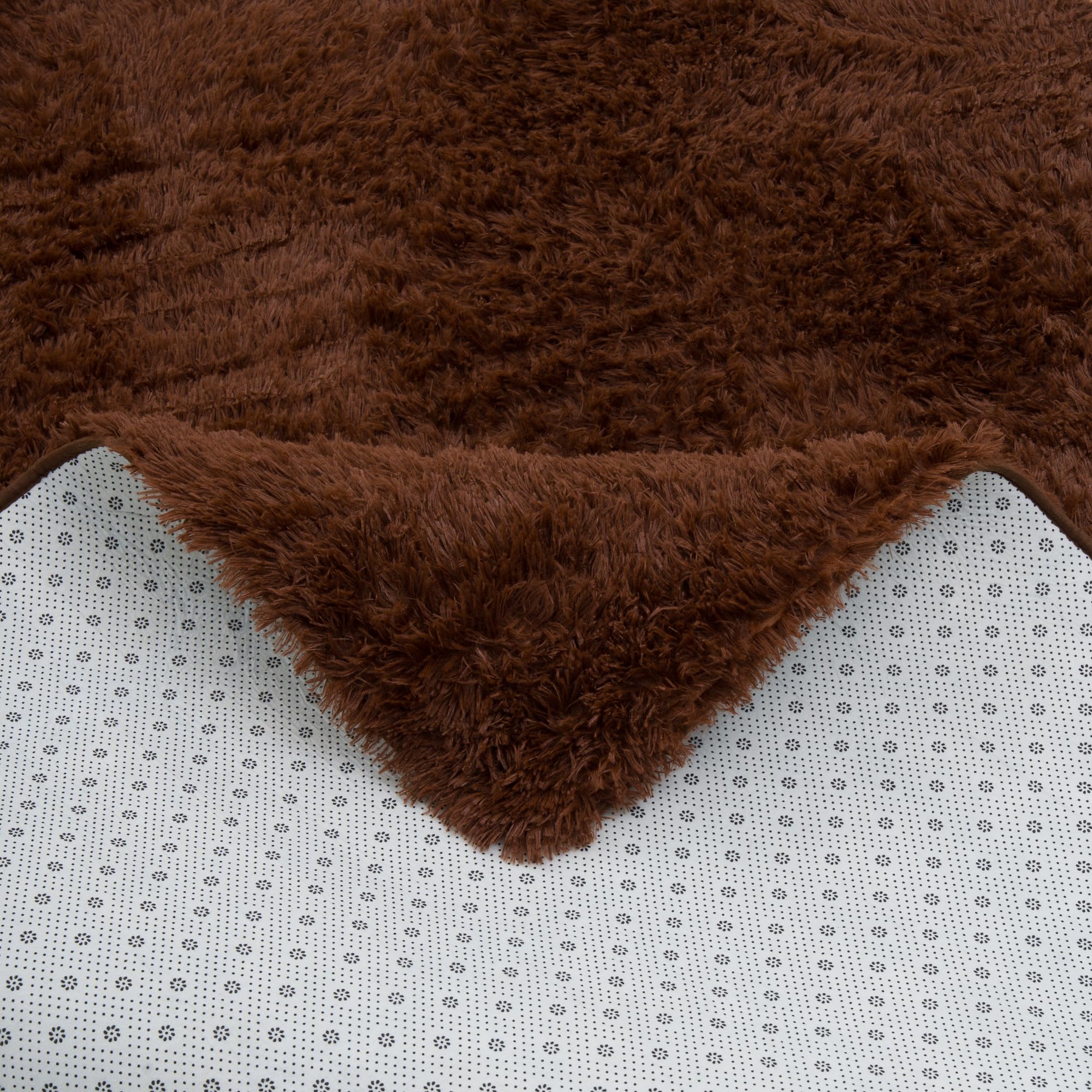 Pergamon Tapis Shaggy Fluffy Marron foncé – Tapis à Poils Longs Extra Doux, Tapis de Salon Moderne, Moelleux et Facile d’Entretien