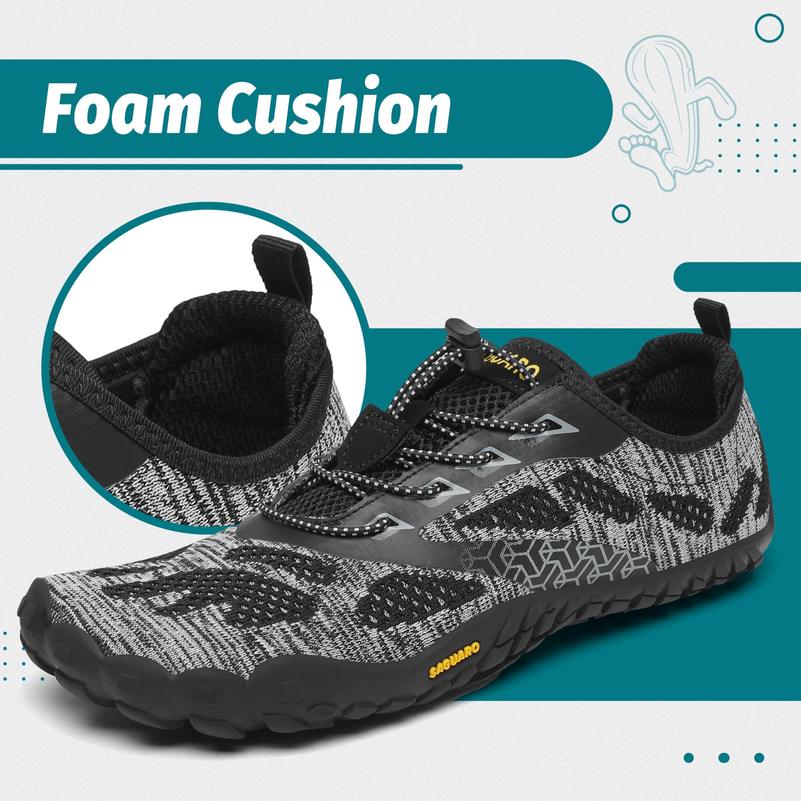 SAGUARO Scarpe Barefoot Uomo Donna Scarpe da Trail Running Minimaliste Antiscivolo Leggere Outdoor GR.36-48