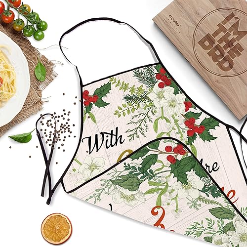 Miniatura 9 de Delantales cristianos con las Escrituras con Dios, todas las cosas son posibles, regalos religiosos para mujeres, mamá, abuela, Navidad, cumpleaños