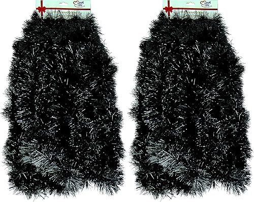 Miniatura 12 de Guirnalda de oropel gruesa Super Duper para Navidad, cumpleaños, decoración de vacaciones, eventos especiales (rosa, 2 paquetes de oropel de 25 1