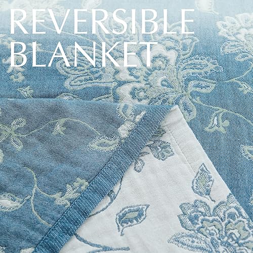 Miniatura 5 de JINCHAN Manta de color rosa pálido suave acogedora con diseño de rosas dimensionales para niñas adolescentes niños sala de estar dormitorio sofá