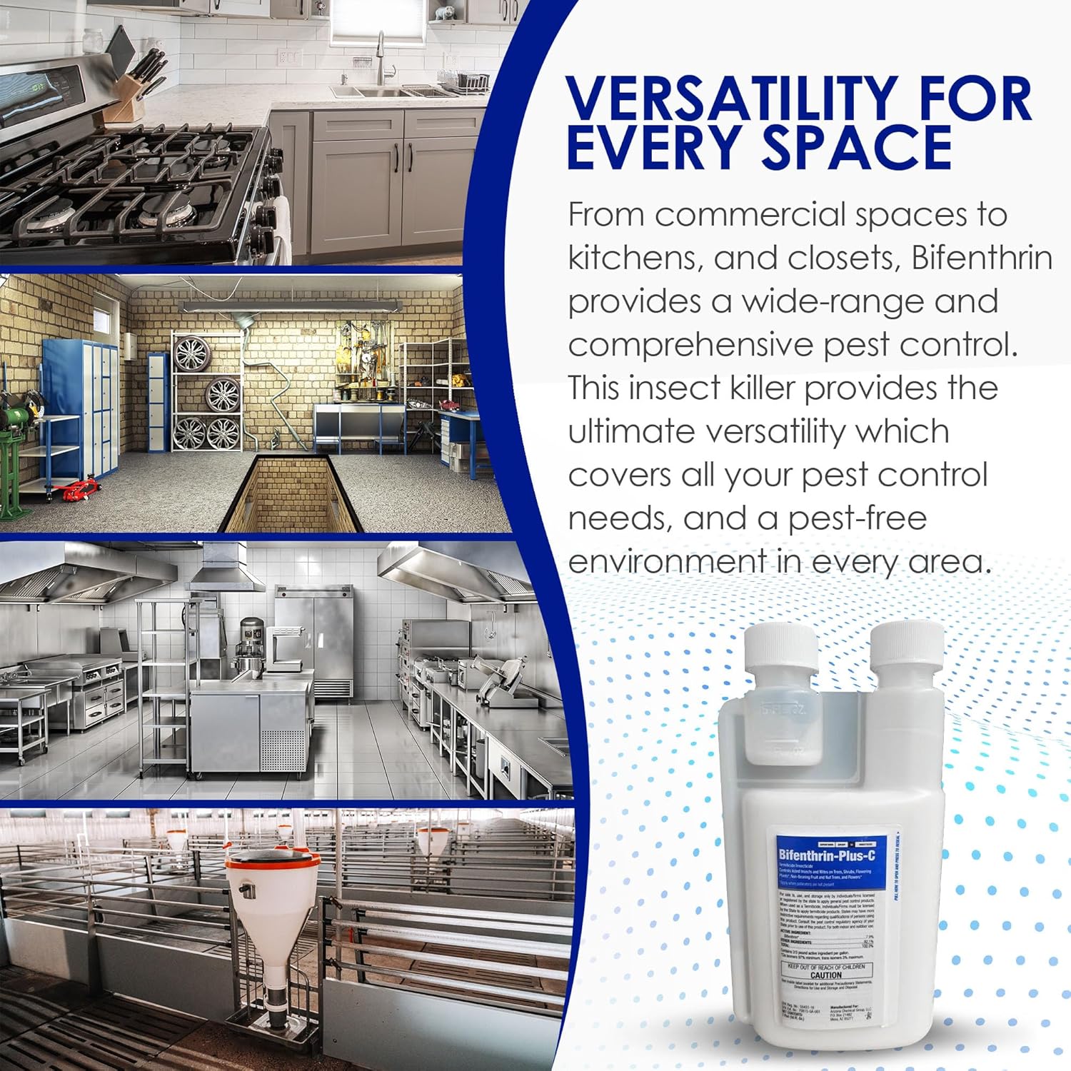 Bifenthrin Plus-C Insecticide (16 oz) - Roach Killer Indoor Infestation, Termite Treatment, Ant Control & Wasp Spray - Home Defense Pest Control, Residential, Commercial, and Industrial Use - Image 5