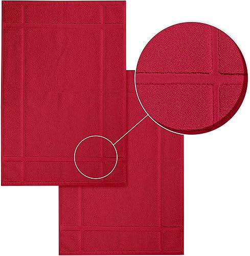 Miniatura 4 de Ample Decor Tapetes de baño 100% algodón, 24 x 17 y 34 x 20 pulgadas, certificado Oeko Tex de 1350 GSM, construcción sólida gruesa y afelpada, súper