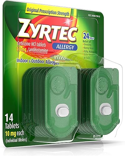Miniatura 3 de Zyrtec Tabletas para aliviar la alergia las 24 horas, 10 mg de cetirizina HCl antihistamínico medicamento para la alergia, 14 unidades
