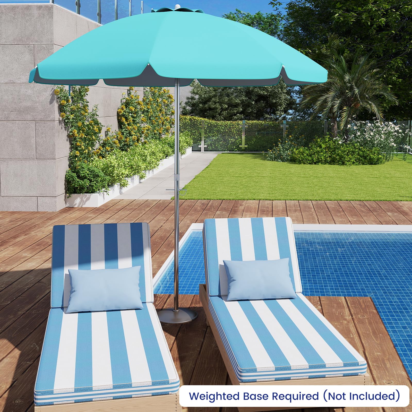 KOMFOTTEU Ombrellone da Spiaggia 200cm UV50+ Pieghevole Leggero con Borsa