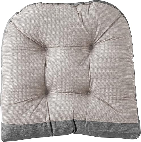 Miniatura 4 de Sweet Home Collection Cojín para silla mecedora de alta calidad, antideslizante, parte superior e inferior con lazos, juego de 2 piezas, color gris