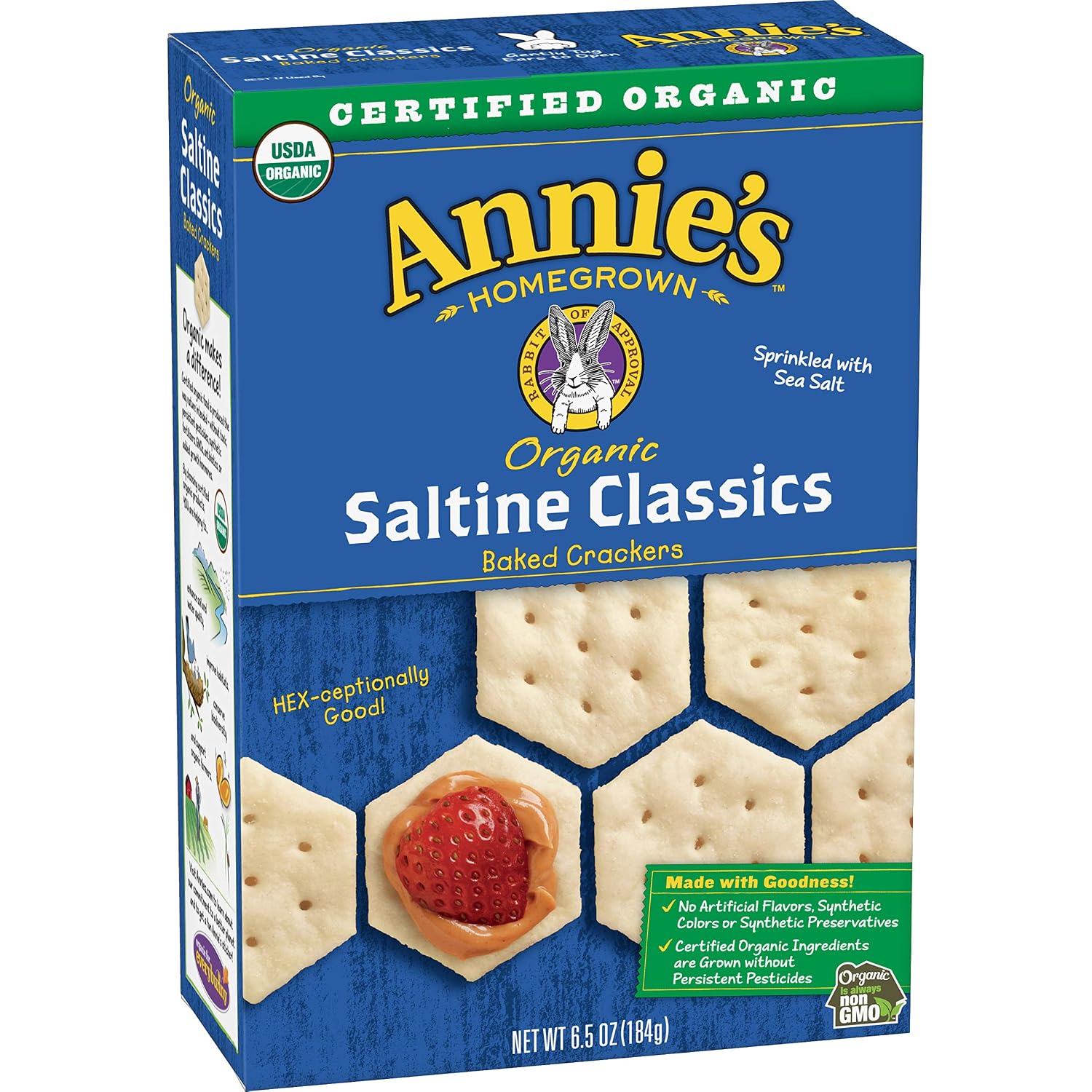 Annie's Organic Saltine Classic, Baked Crackers, 6.5 oz Box