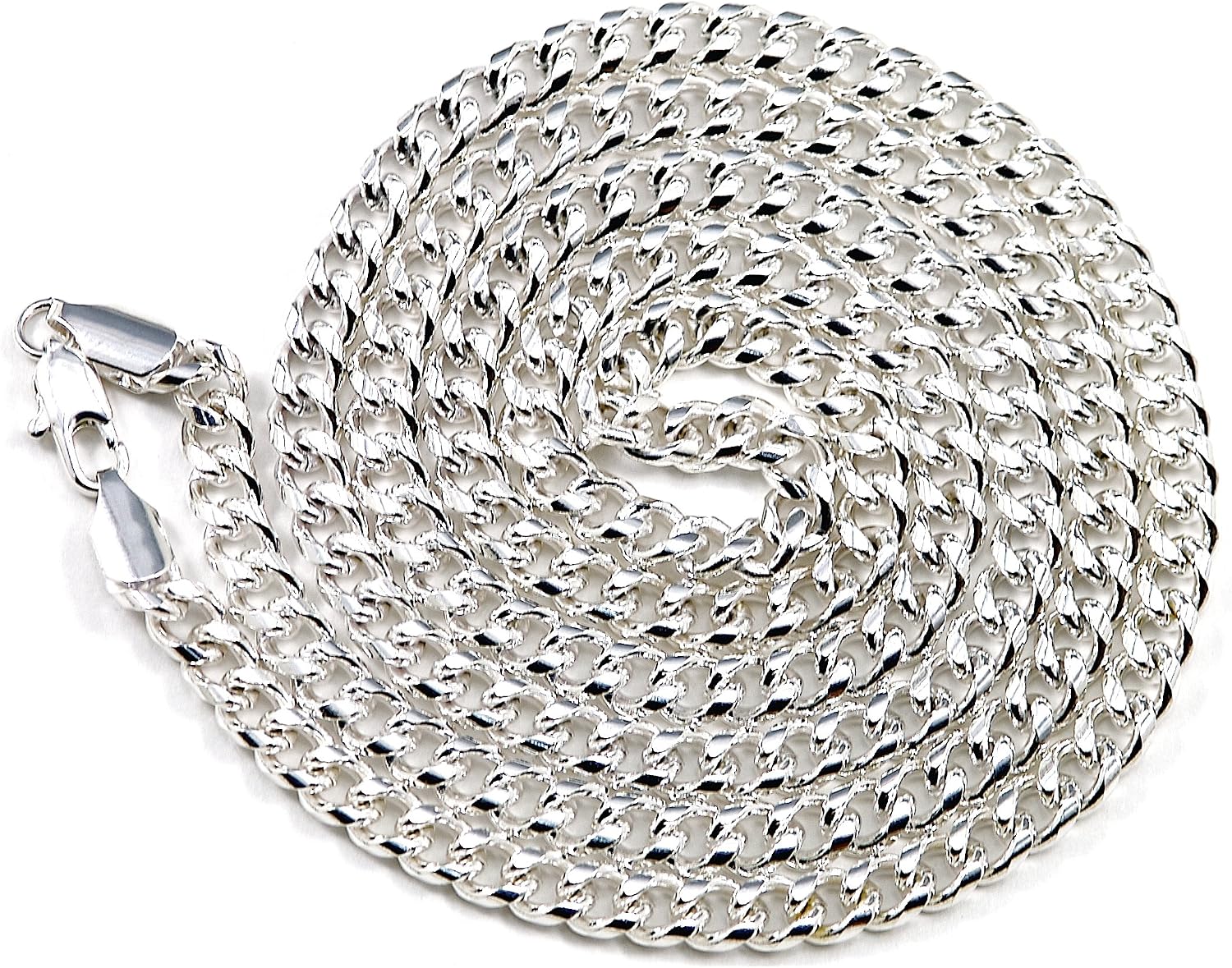 GWOOD Cuban Link 6mm Wide Silver Color with 36 Inch Long Necklace