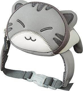 NOHOO Fanny Fack - Marsupio per bambini, in neoprene, impermeabile, con cinghie regolabili, Gatto grigio.,