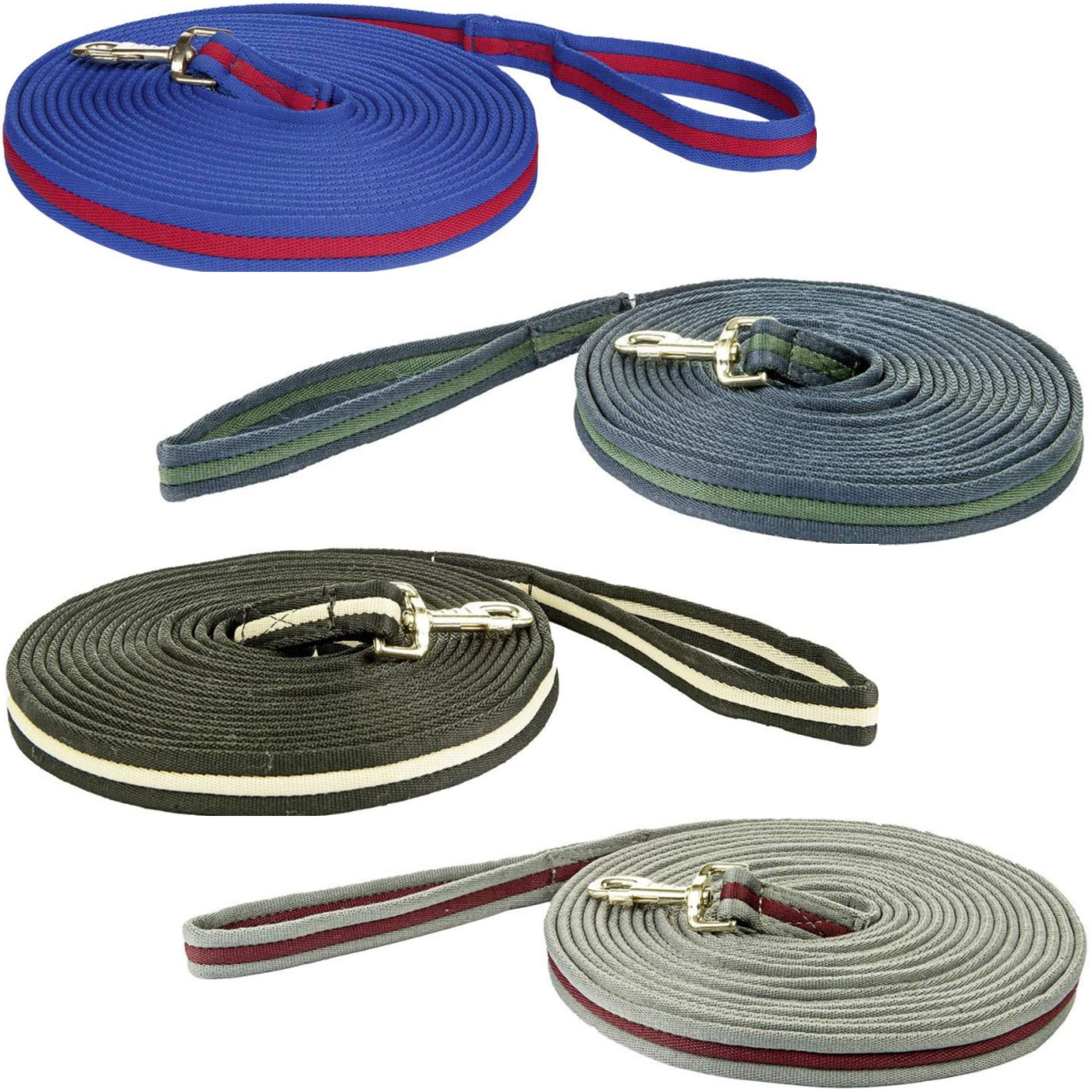 HKM Soft Equestrian Lead Ropes Hellgrün/Grau 800 cm