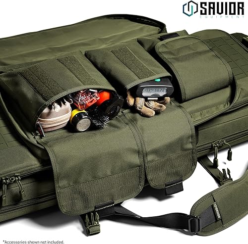 Miniatura 4 de Savior Equipment Specialist Series Tactical Double Long Gun Bag Case Backpack 4 Pistol Handgun Storage, Lockable Zippers, Padded Drag Handles,