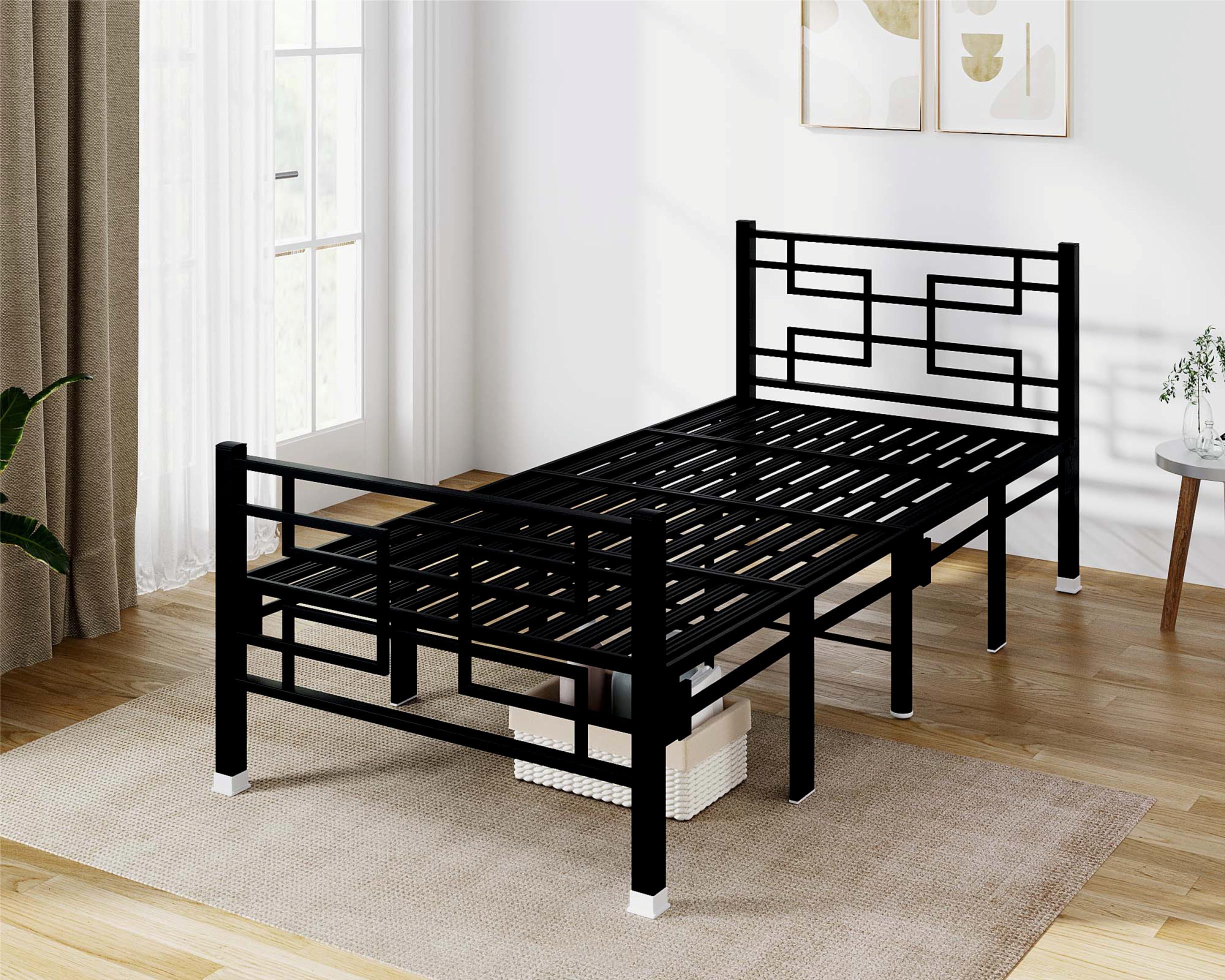 SAHNI PORTABLE FURNITURE Classic Style Heavy Duty Single Folding Metal Bed for Sleeping Fully Powder Coated with Under-Bed Storage Space (Metal Frame, Single 6x3FT)-image-47