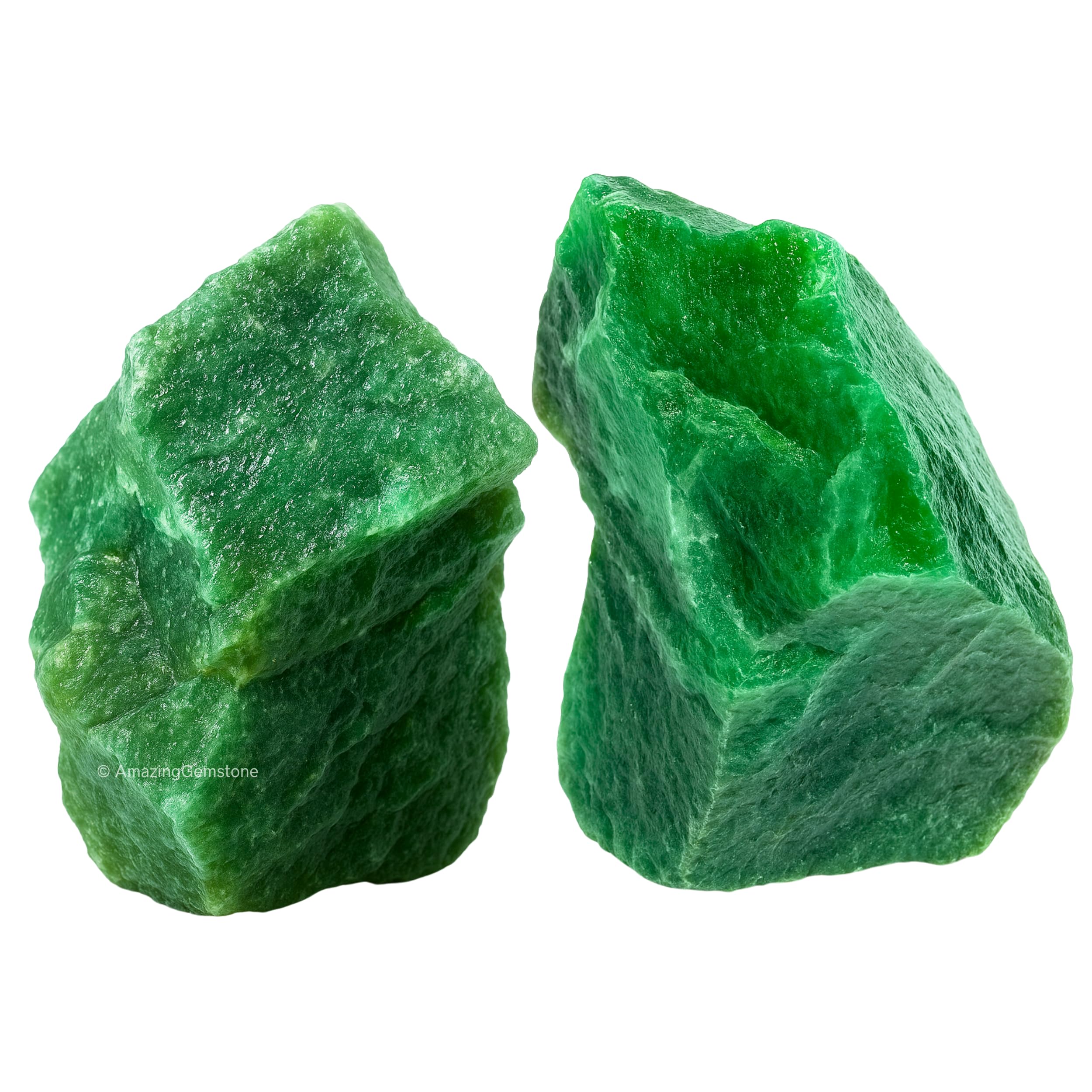 Dark Green Aventurine Crystals and Healing Stones, 2 Piece Raw | Certified Healing Crystal Rough Rocks For Tumbling and DIY Projects Gifts - Positive Energy, Chakra Healing, Meditation